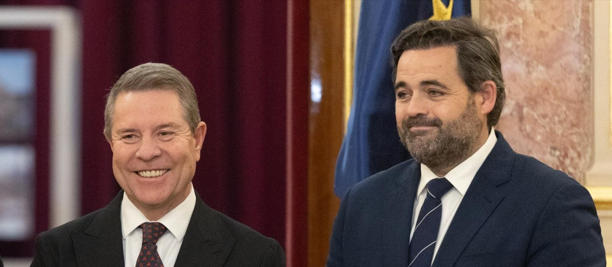 (Foto de ARCHIVO)
El presidente de Castilla-La Mancha, Emiliano García-Page, y el presidente del PP de Castilla La-Mancha, 'Paco' Núñez