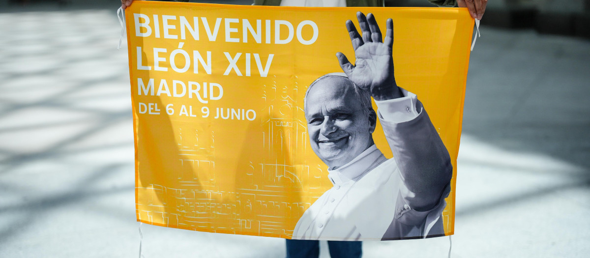 Imagen institucional de Madrid para celebrar la visita del Papa León XIV