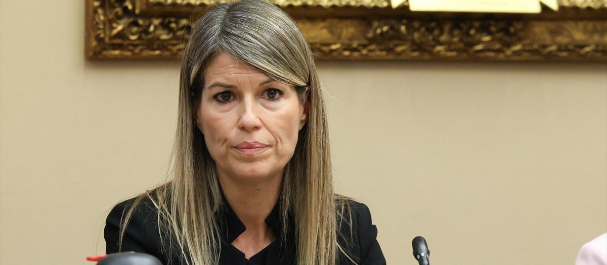 Imagen tomada este martes de Maribel Vilaplana durante su comparecencia en la comisión de investigación de la dana de Valencia en el Congreso