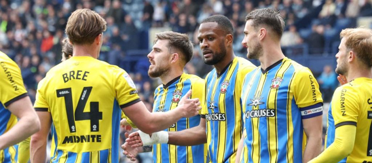 Los jugadores del Southampton durante un partido de la presente temporada
