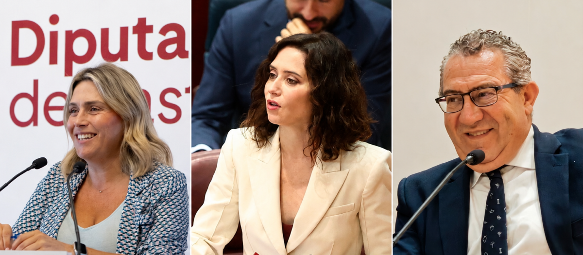 La presidenta de la Diputación de Castellón, Marta Barrachina, la presidenta madrileña, Isabel Díaz Ayuso, y el presidente de la Diputación de Alicante, Toni Pérez