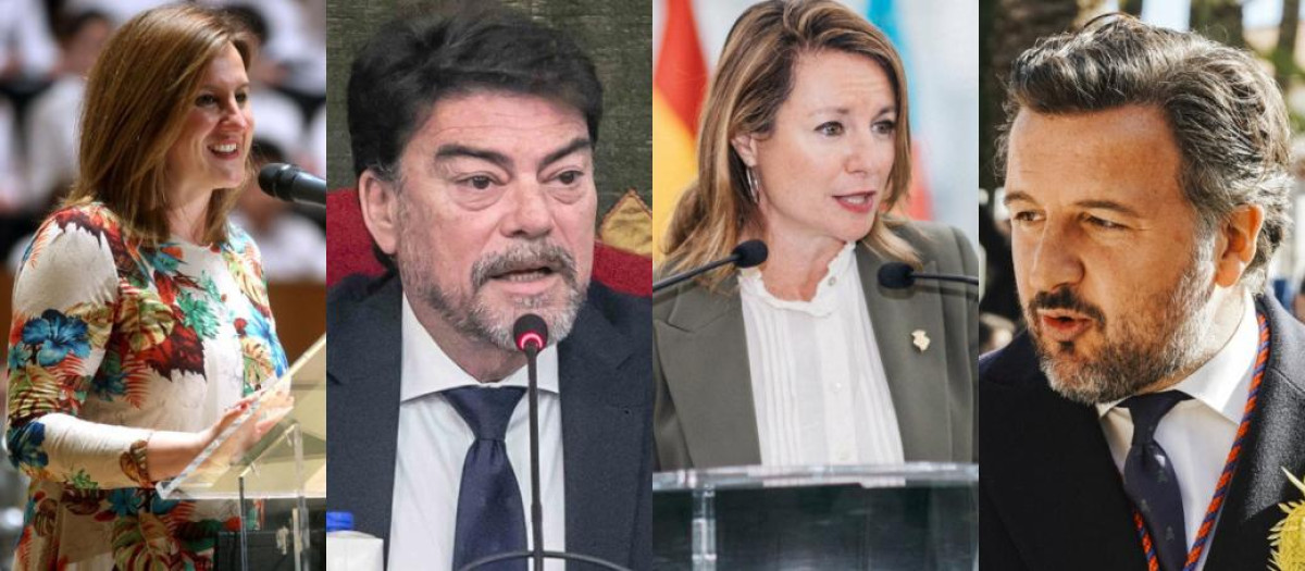 Diseño con imágenes de María José Catalá, Luis Barcala, Begoña Carrasco y Pablo Ruz