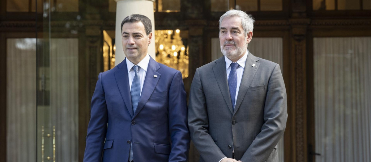 Pradales (i) ha recibido a Clavijo (d) en el Palacio de Ajuria Enea

REMITIDA / HANDOUT por GAIZKA UCEDA-GOBIERNO VASCO
Fotografía remitida a medios de comunicación exclusivamente para ilustrar la noticia a la que hace referencia la imagen, y citando la procedencia de la imagen en la firma
20/5/2026