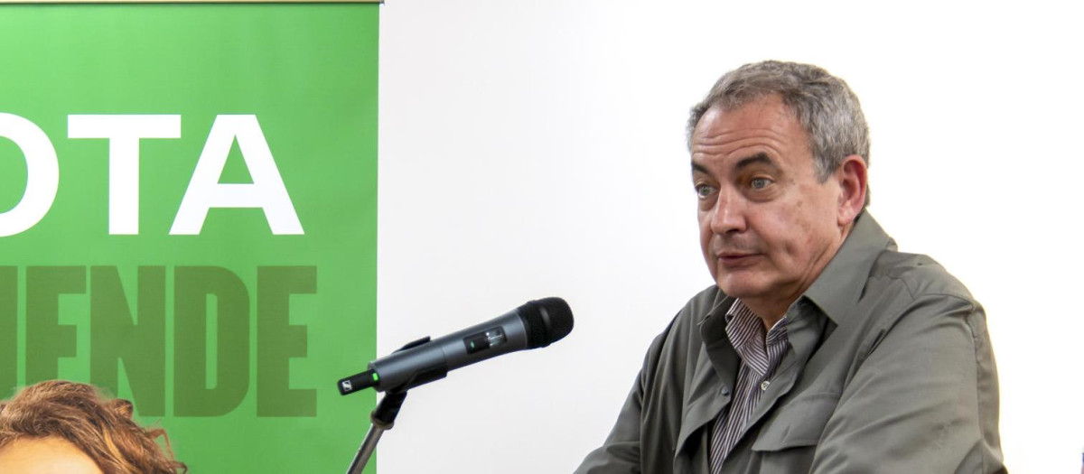 El expresidente del Gobierno José Luis Rodríguez Zapatero, en un acto del PSOE