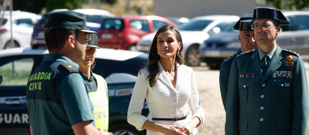 Doña Letizia este jueves en la Academia de Oficiales de la Guardia Civil en Aranjuez