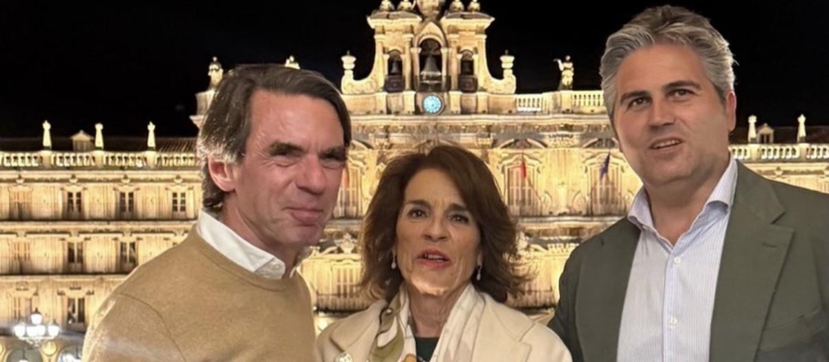José María Aznar, Ana Botella y Gonzalo Sendín en Salamanca