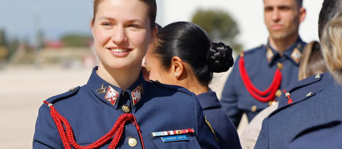 La Princesa de Asturias, el pasado abril durante su formación militar