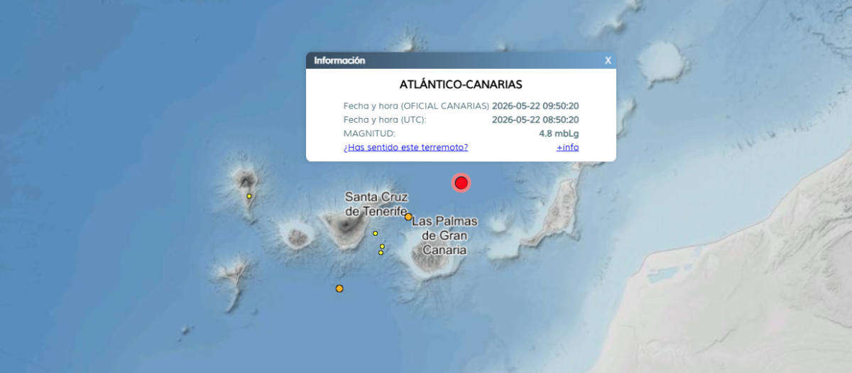 Terremoto sentido en Canarias