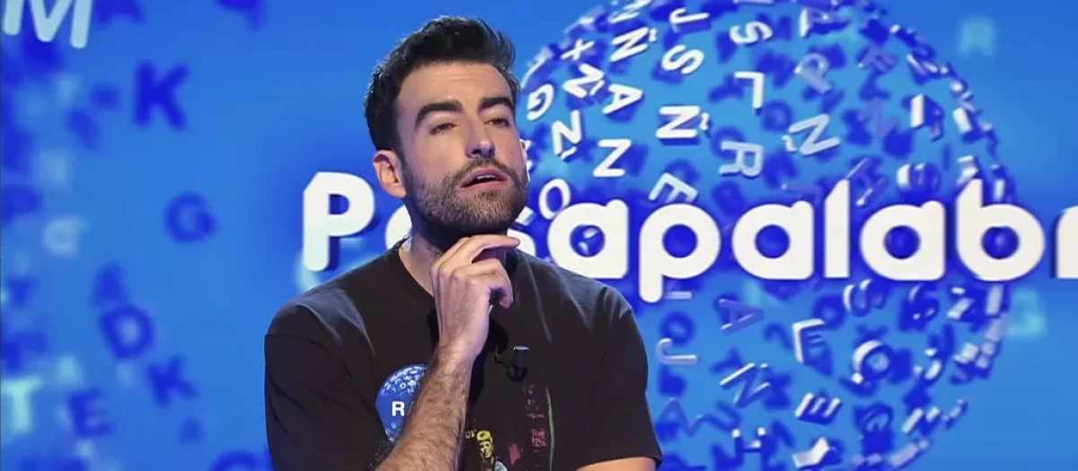 Rafa Castaño, en un programa de Pasapalabra cuando se emitía en Telecinco