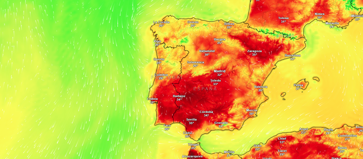 Temperaturas máximas para este sábado