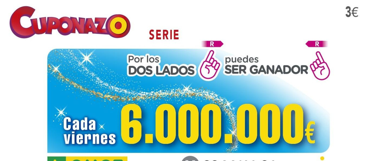 Cuponazo de la ONCE.

REMITIDA / HANDOUT por ONCE
Fotografía remitida a medios de comunicación exclusivamente para ilustrar la noticia a la que hace referencia la imagen, y citando la procedencia de la imagen en la firma
23/5/2026