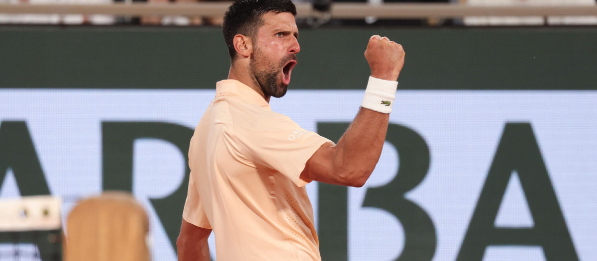 Novak Djokovic during Roland Garros