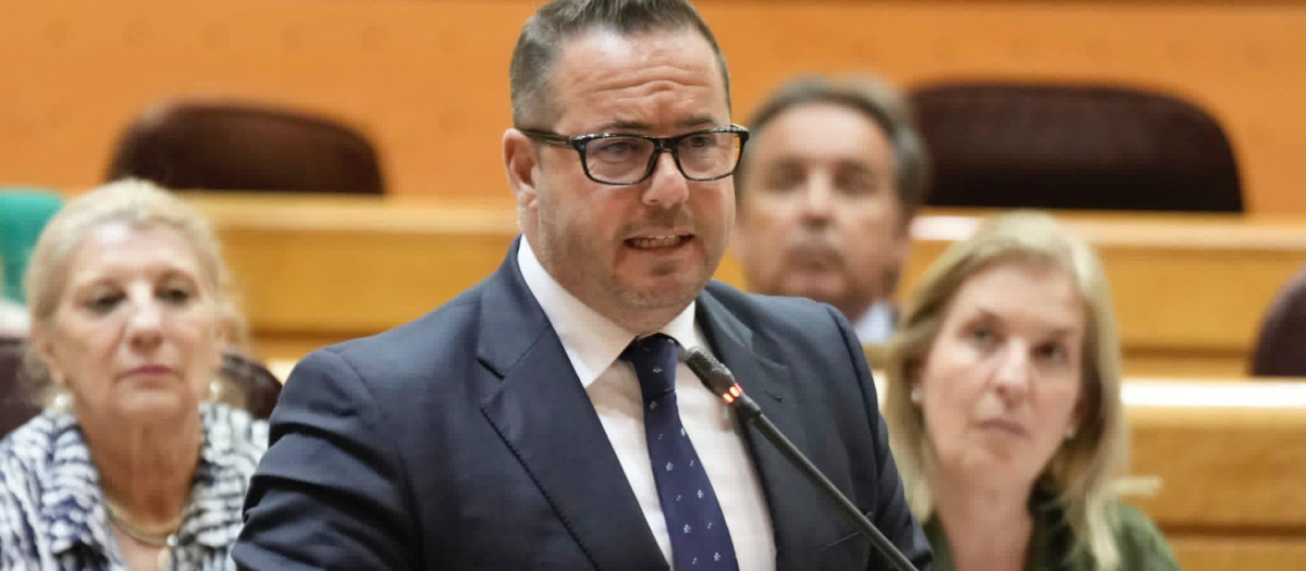 Imagen de Agustín Almodóbar durante una intervención en el Senado
