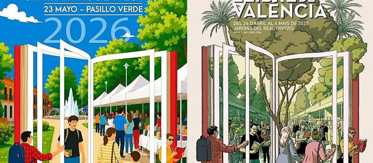 Carteles de las Ferias del Libro de San Martín de la Vega 2026 y de Valencia 2025