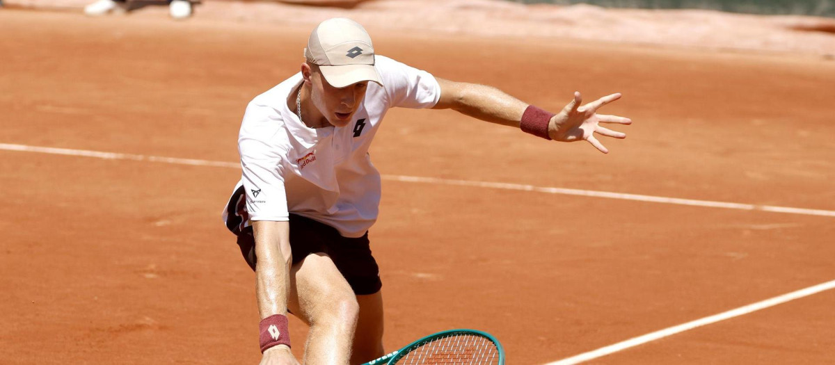 Martin Landaluce, durante la segunda ronda de Roland Garros