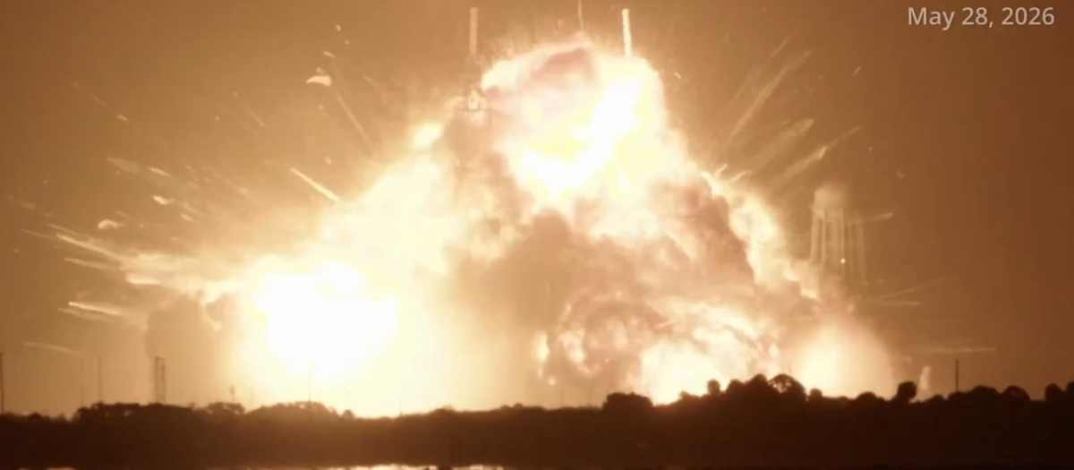 Momento de la explosión del New Glenn de Blue Origin