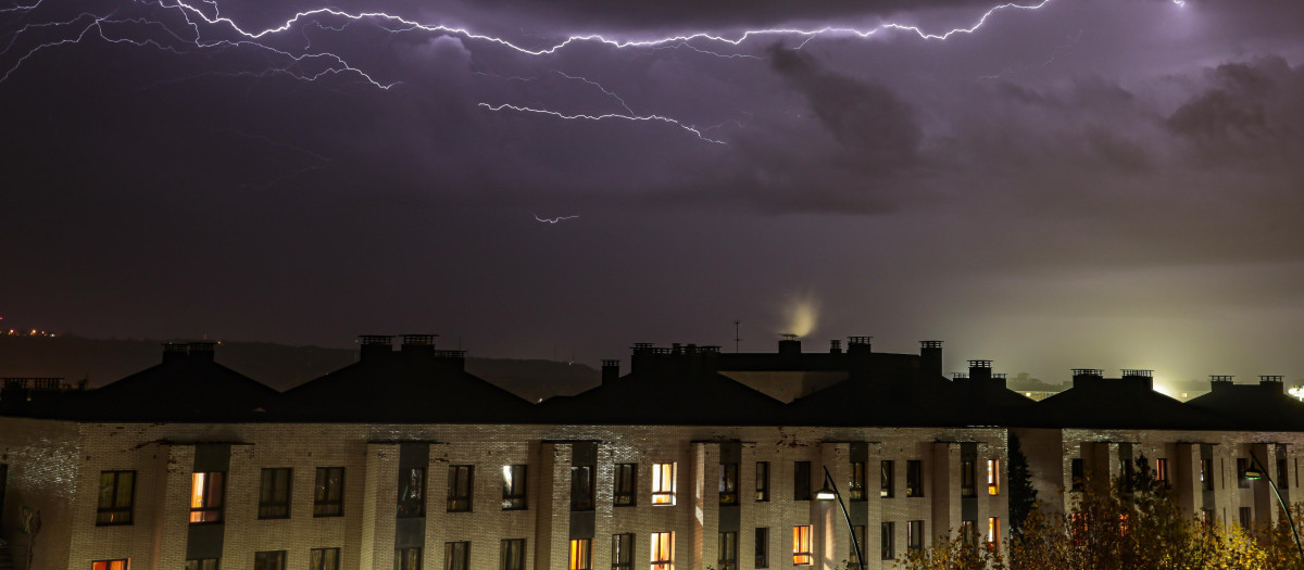 Imagen de archivo de una tormenta en León