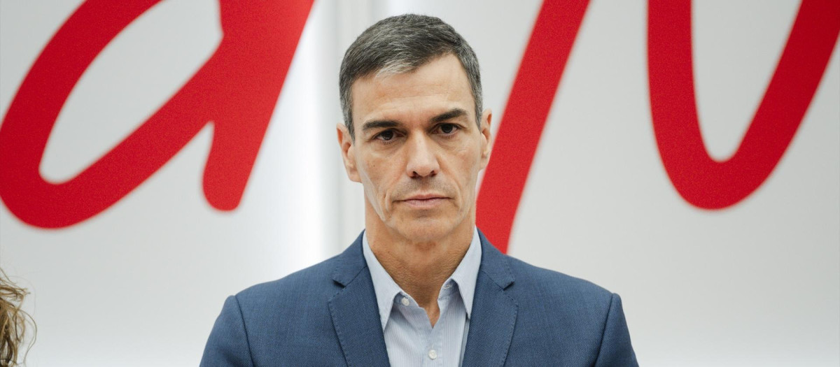 El presidente del Gobierno y secretario general del PSOE, Pedro Sánchez, en Ferraz