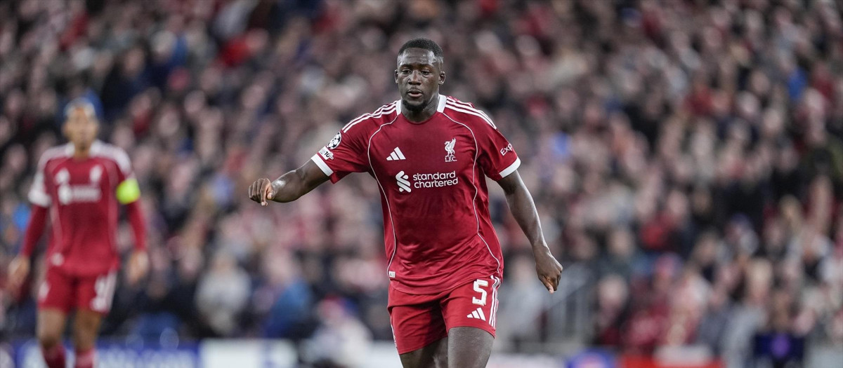 Ibrahima Konaté, en un partido con el Liverpool de la temporada que acaba de finalizar