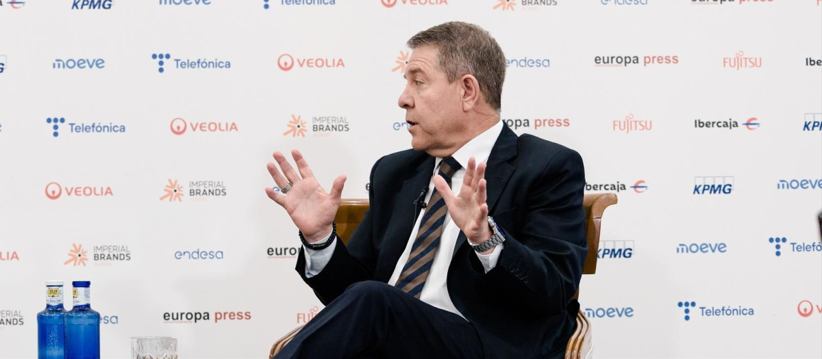 El presidente de Castilla La-Mancha, Emiliano García-Page, durante un desayuno informativo de Europa Press, en el Hotel InterContinental Madrid, a 3 de junio de 2026, en Madrid (España).

CARLOS LUJAN / EUROPA PRESS
03/6/2026