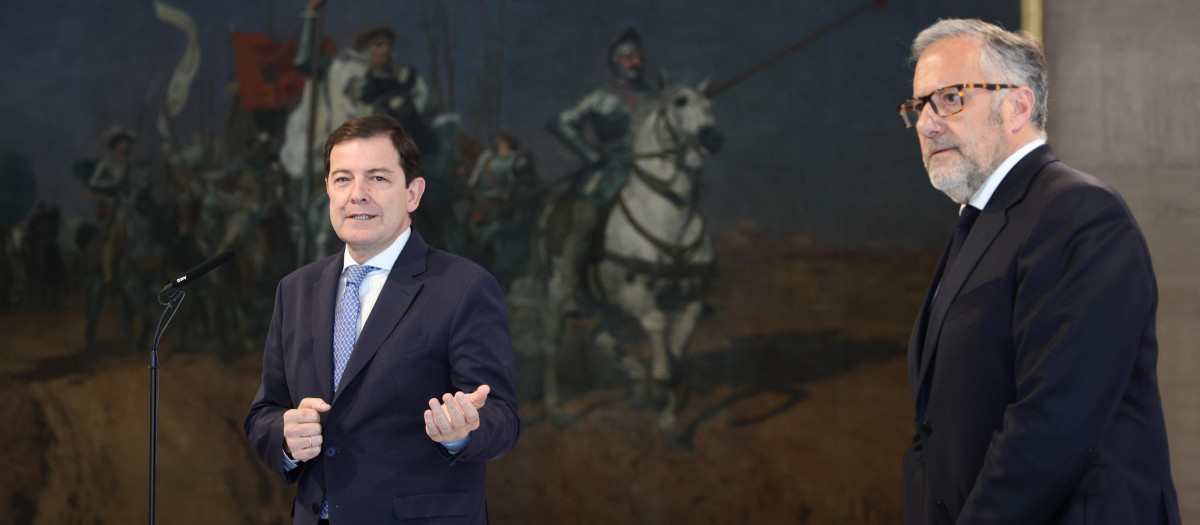 Mañueco y Pollán, este miércoles, en las Cortes