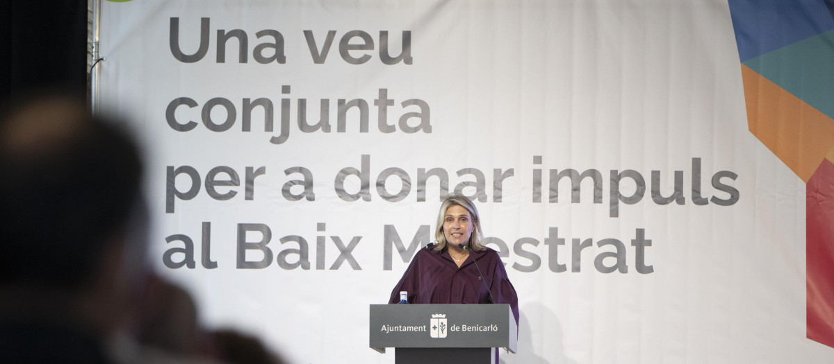 Imagen de Marta Barrachina presentando el plan Baix Maestrat Impulsa