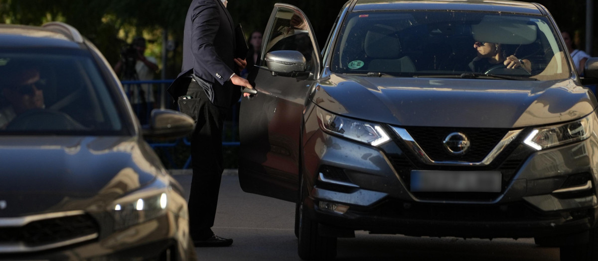 David Sánchez saliendo de la Audiencia de Badajoz