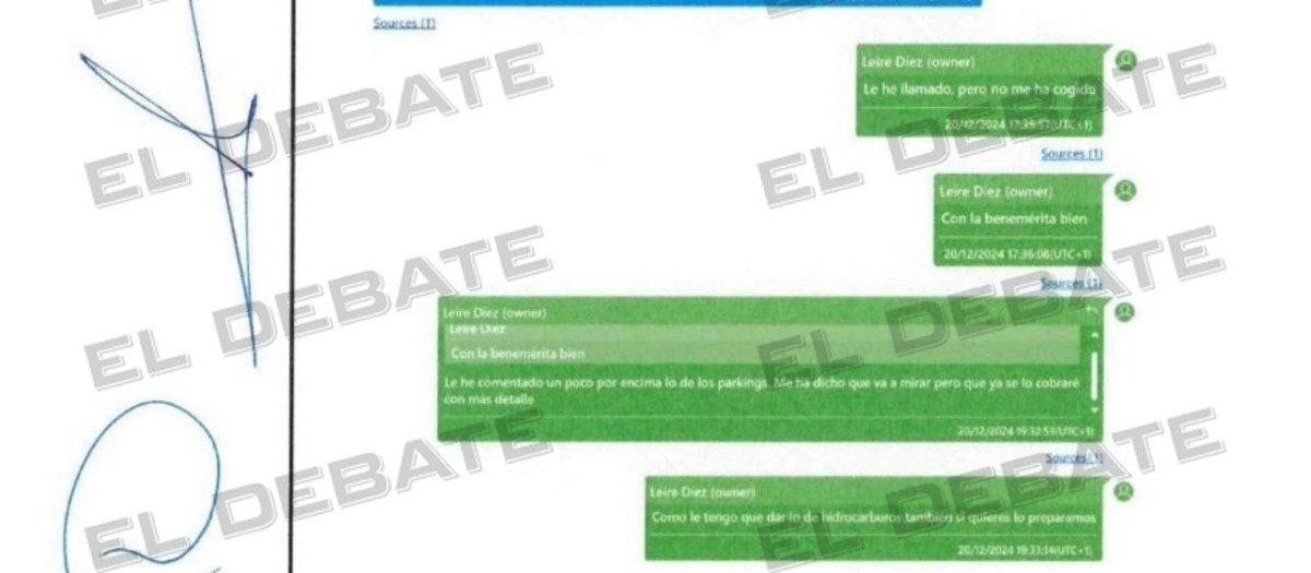 Extracto de una de las conversaciones entre la 'fontanera' y el ex presidente de la SEPI