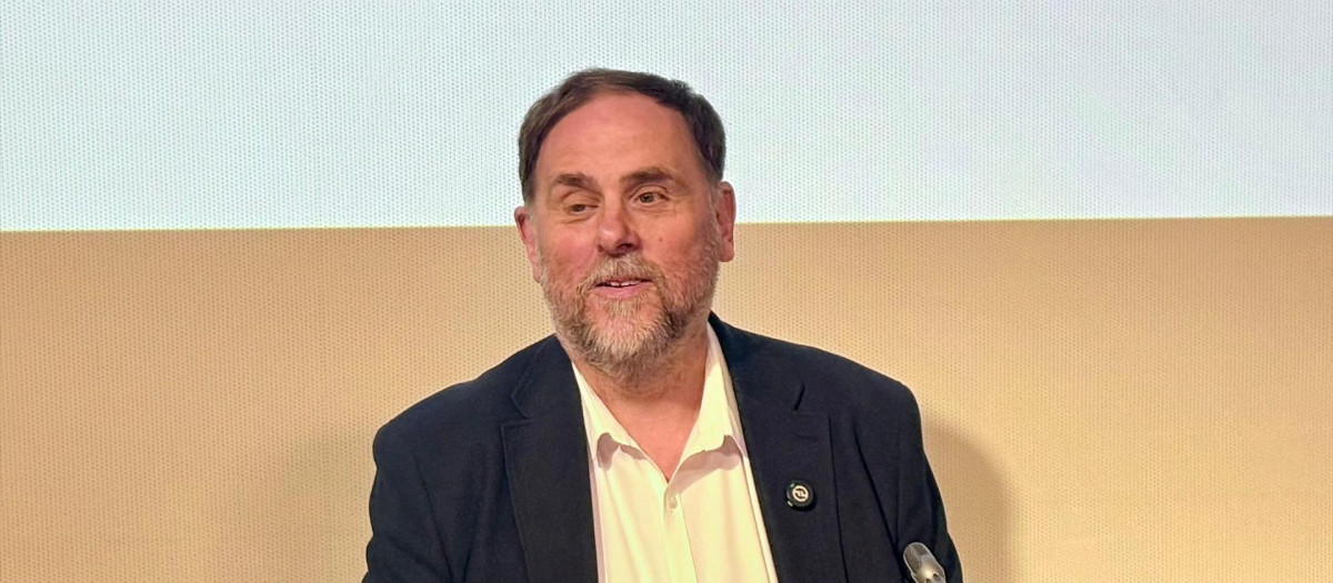 El líder de ERC, Oriol Junqueras, este viernes en la UPF