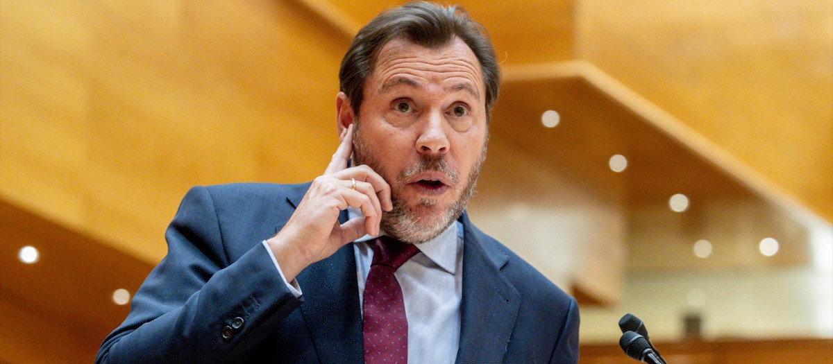 Imagen de archivo del ministro de Transportes, Óscar Puente, en el Senado