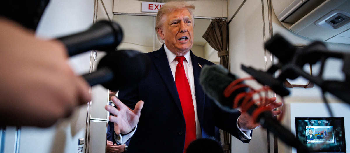 El presidente de EE.UU. Donald Trump responde a la prensa