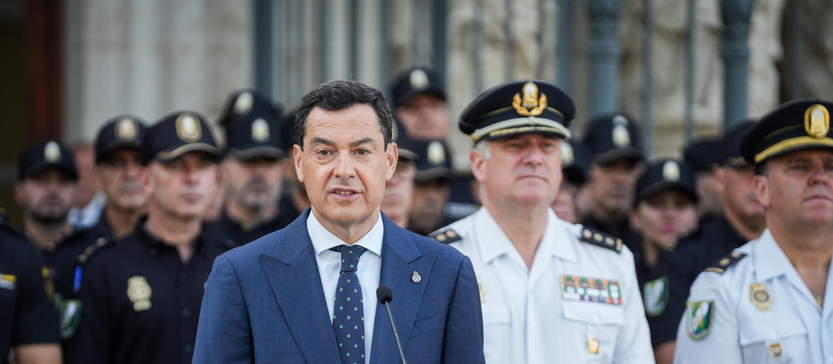 El presidente de la Junta de Andalucía en funciones, Juanma Moreno, este lunes