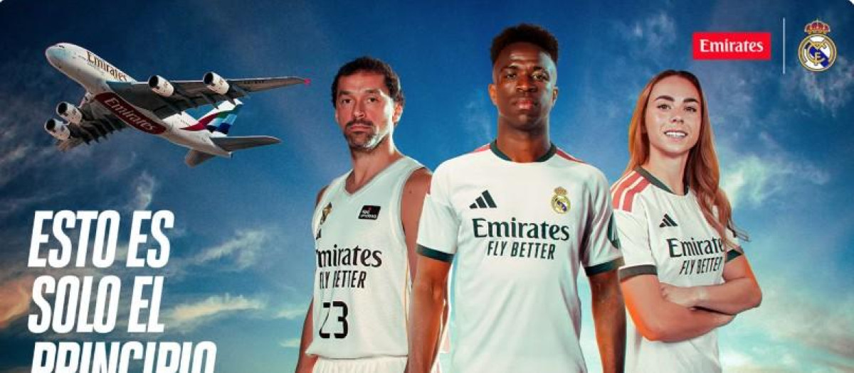 Fly Emirates seguirá apareciendo en la camiseta del Real Madrid hasta 2031