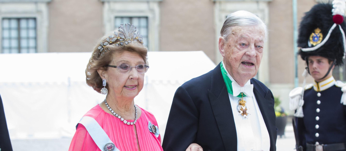 Princess Desiree and Niclas Silfverschiald arrive for the wedding of Swedish Prince Carl Philip and Sofia Hellqvist at the Chapel of the Royal Palace in Stockholm, on Saturday 13rd June, 2015