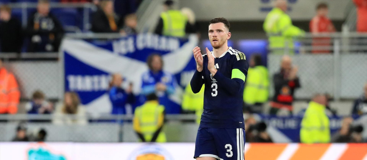 (Foto de ARCHIVO)
March 31, 2026, Liverpool, Merseyside, United Kingdom: 31st March 2026; Hill Dickinson Stadium, Liverpool, Friendly International Football, Ivory Coast versus Scotland; Andrew Robertson of Scotland applauds the supporters at full time

Europa Press/Contacto/David Blunsden
31/3/2026