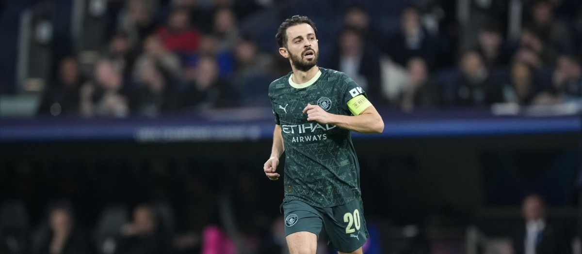 Bernardo Silva, en un partido en el Santiago Bernabéu