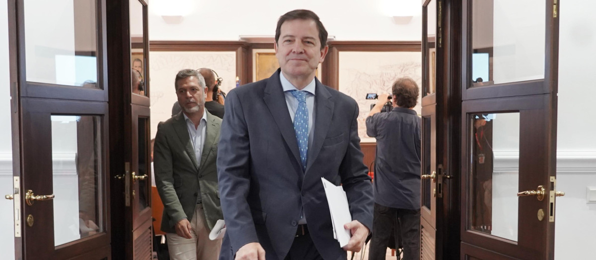 El presidente de la Junta de Castilla y León, Alfonso Fernández Mañueco, este sábado