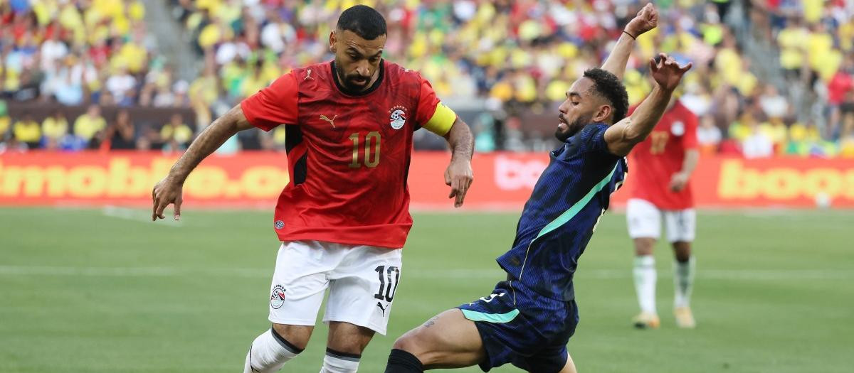 Mohamed Salah, en un amistoso de Egipto contra Brasil