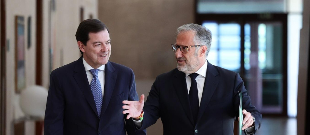 Mañueco y Pollán, hace unos días, en las Cortes de Castilla y León