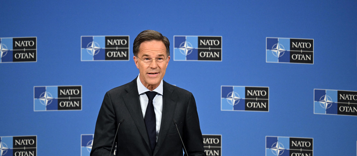 Mark Rutte, secretario general de la OTAN durante una conferencia de prensa en Bruselas