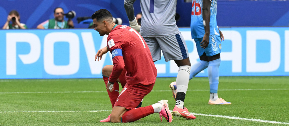 Cristiano Ronaldo se lamenta de una ocasión fallada frente a RD Congo