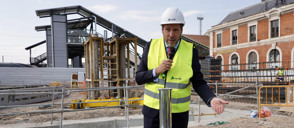 El ministro de Transportes, Óscar Puente, visita las obras de la estación Valladolid-Campo Grande.