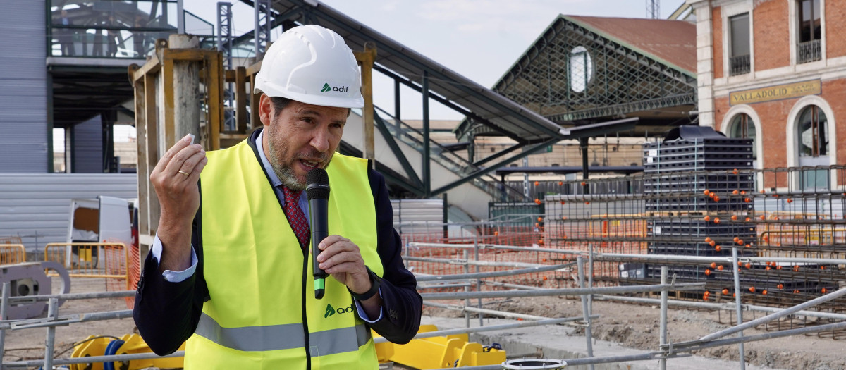 El ministro de Transportes, Óscar Puente, visita las obras de la estación Valladolid-Campo Grande, la semana pasada