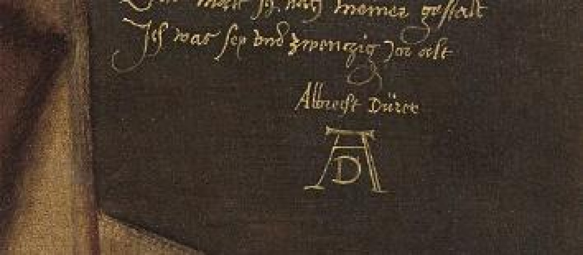 Firma o anagrama del pintor Alberto Durero