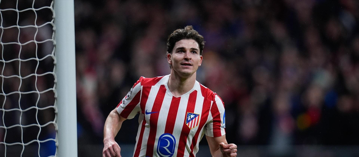 Julián Álvarez, en un partido del Atlético de Madrid esta temporada
