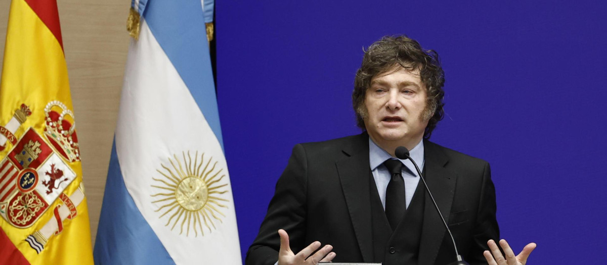 Javier Milei, durante su discurso de inauguración