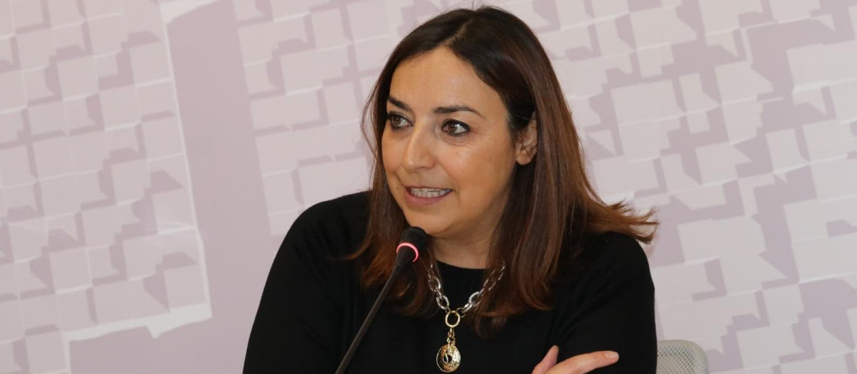 La alcaldesa de Palencia, Miriam Andrés, durante una rueda de prensa