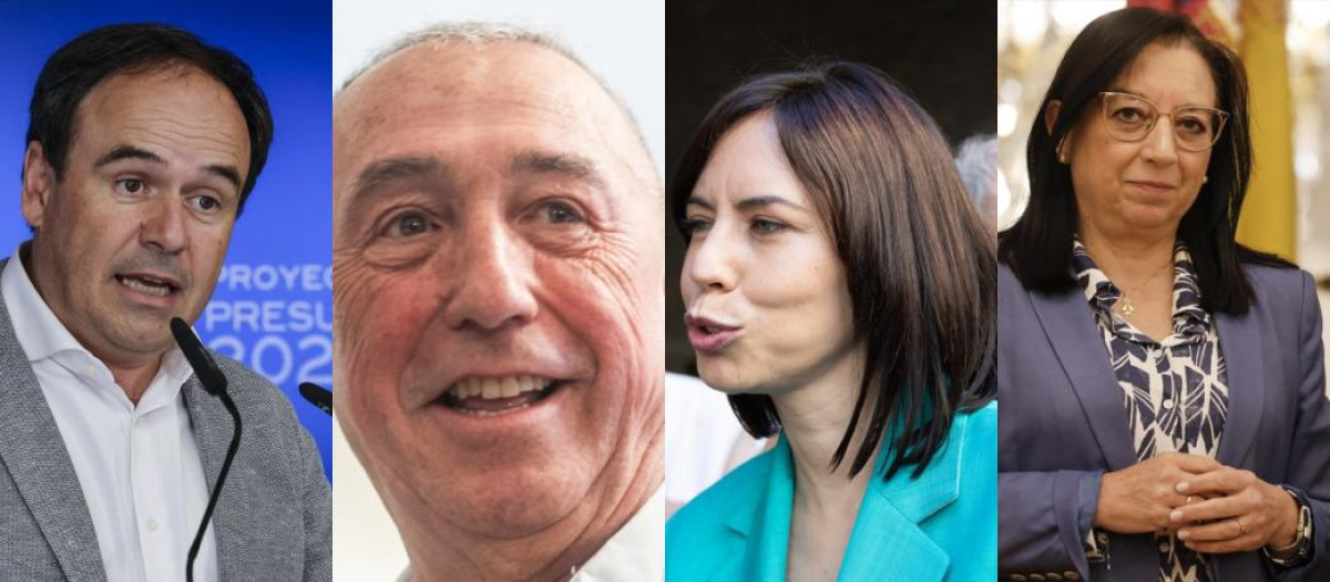 Diseño con imágenes de Juanfran Pérez Llorca, Joan Baldoví, Diana Morant y Llanos Massó