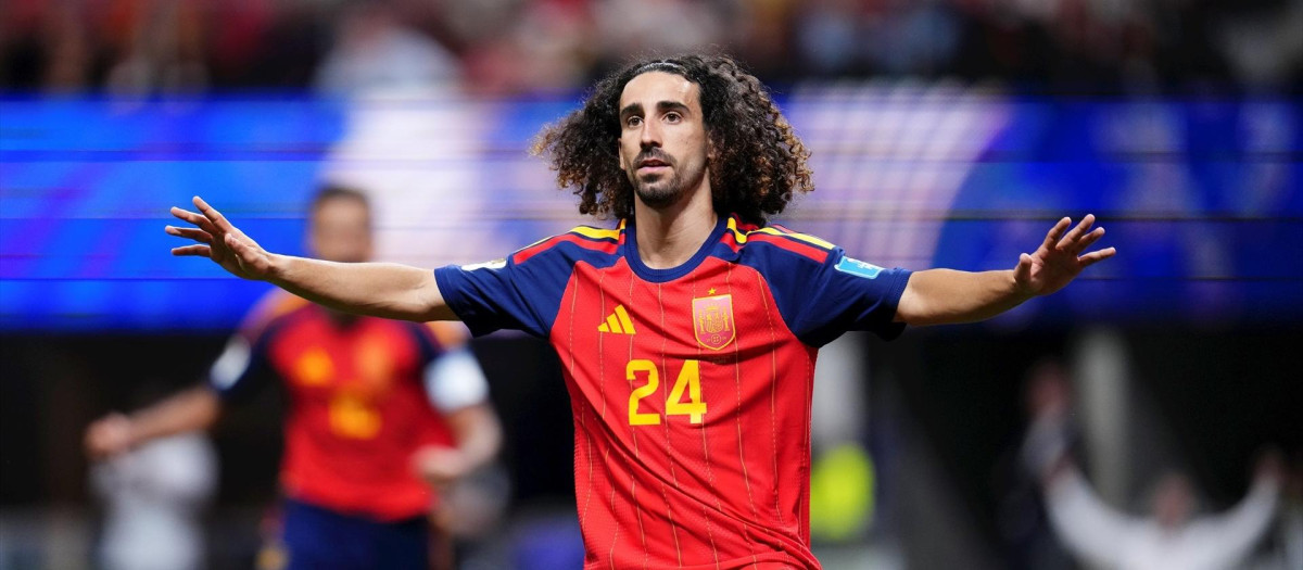 Marc Cucurella en el España - Arabia Saudí