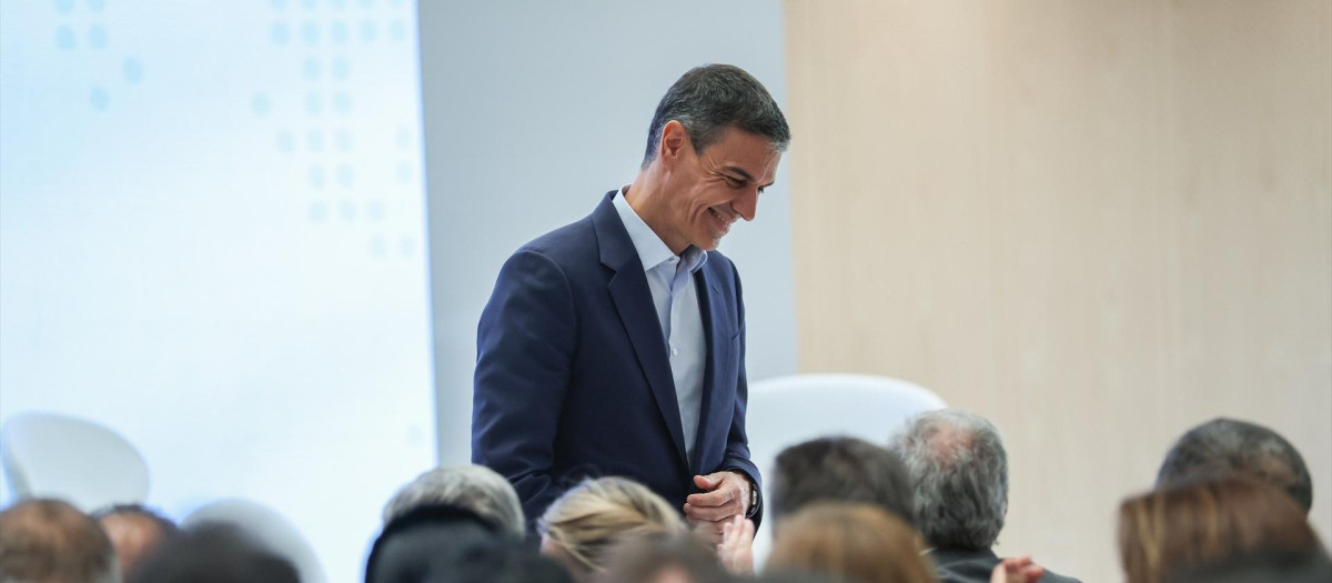 El presidente del Gobierno, Pedro Sánchez, en la inauguración oficial de la nueva sede de ONU Turismo, en el Palacio de Congresos de Madrid